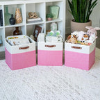 OrganiHaus 13x13 Cube Fabric Storage Bins Set of 4, Fabric Storage Cubes w/ - Image 4