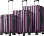 Hanke Expandable Hardshell Luggage Sets 3 piece Carry On Luggage by Hanke