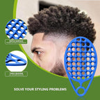 KOUPA Magic Silicone Curly Hair Brush, One Piece Twist Curl Comb for Afro Curls, Washable Hair Tool for Men Women, Blue, 2 Pieces