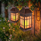 18" Glass Solar Lanterns Outdoor Waterproof, Large Solar Flickering Flame - Image 3
