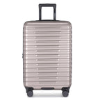Boren Expandable Hardside Rugged Travel Luggage with 8 Spinner Wheels (Checked-Medium 26-Inch, No USB Port / Champagne)