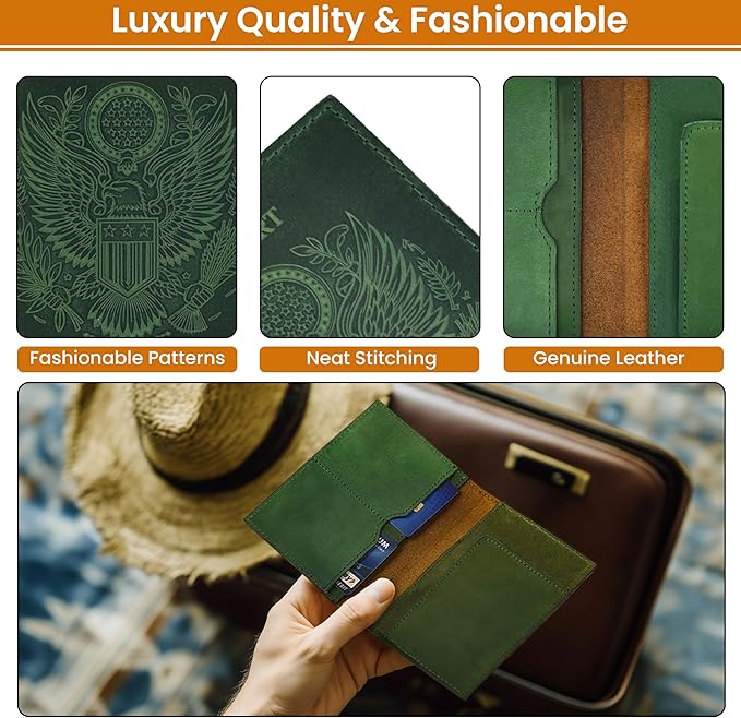 LEATHER VILLAGE Leather Passport Holder Cover – Travel Wallet - Image 5