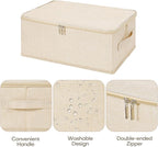 ANMINY 2PCS Storage Bins with Zipper Lids 13 Qt Lidded Fabric Storage Boxes - Image 4