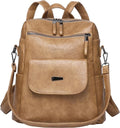 PU Leather Backpack Purse for Women Fashion Multipurpose Design Handbag Ladies by WYFJNX