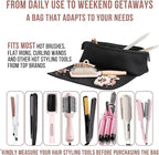 BAREFOOT CARIBOU Hair Tools Travel Bag and Heat Resistant Mat for Flat Irons, Straighteners, Curling Iron, and Haircare Accessories, 2-in-1 design, with Interior Pockets, Portable Organizer