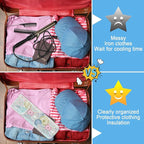 Shappy 2 Pcs Heat Resistant Hair Tools Bag Curling Iron Travel Case Cover Neoprene Flat Iron Holder Travel Case and Silicone Mat Pouch for Hot Hair Tools Storage Organizer(Line Flowers)