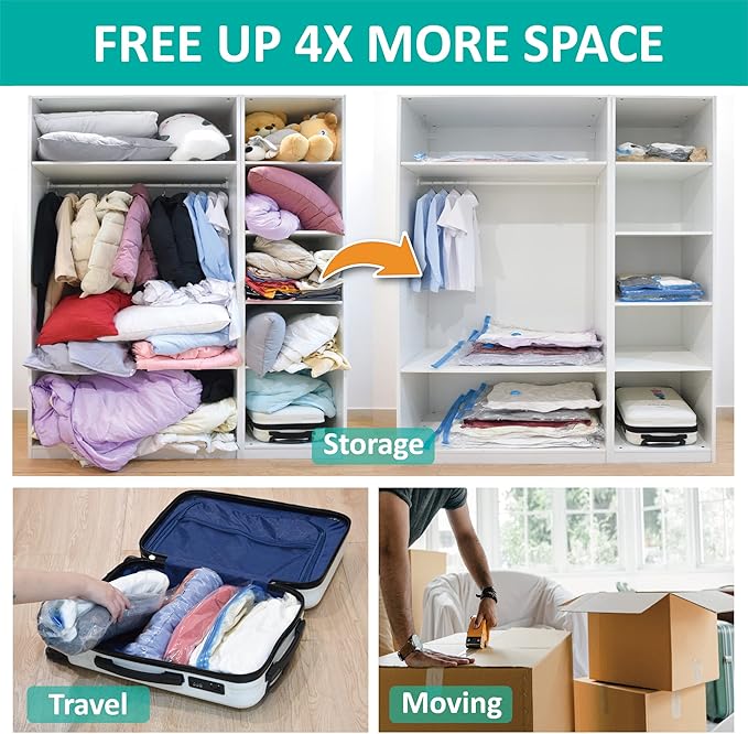 16 Pack Vacuum Storage Bags, Space Saver Bags Compression Storage Bags - Image 3