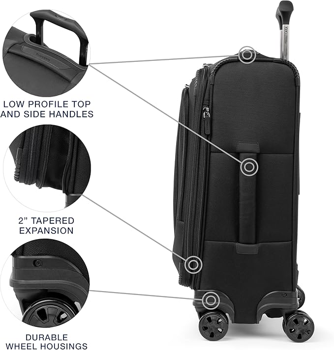 Travelpro Crew Classic Lightweight Softside Expandable Carry on Luggage - Image 4