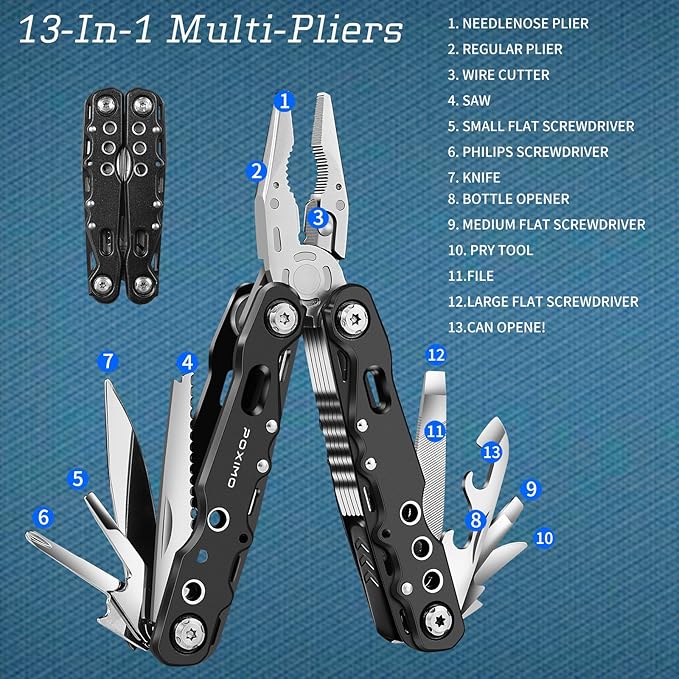 Multitool Gift Set for Men Dad Him, 3-in-1 EDC Survival Kit - Image 5