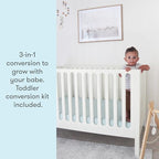 Newton Baby Galileo Standard Crib, Solid Beech Wood in Warm White Color - Image 4