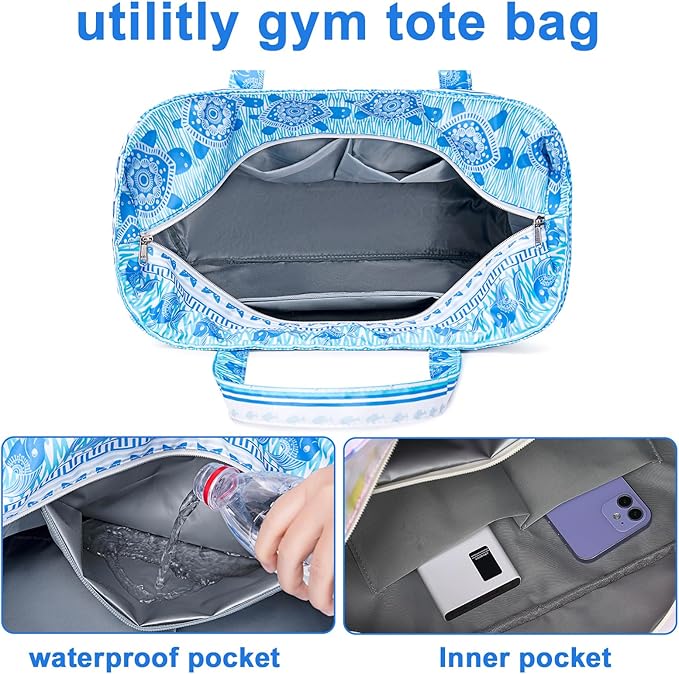LEDAOU Beach Bag Waterproof Sandproof Women Tote Bag Pool Bag - Image 4