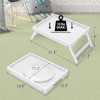 Artmeer Bed Tray Table with Folding Legs, Bamboo Breakfast in Bed - Image 2