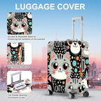 ANNA QUEEN Cute Cat Luggage Cover, Kawaii Cartoon Kitty Suitcase Protector - Image 3