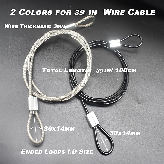 6 pcs 39 inch 3mm Thickness Stainless Steel Wire Cable - Image 3