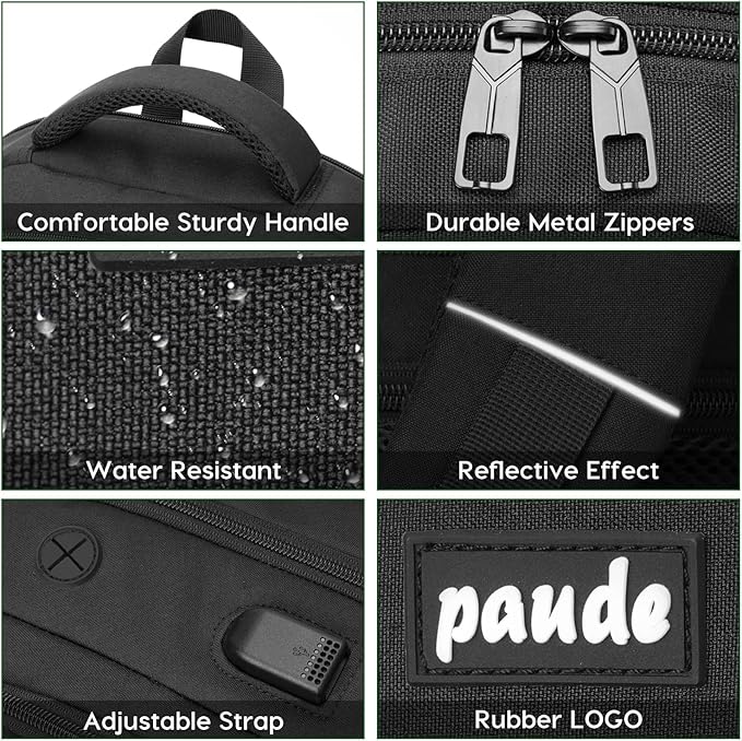 Paude Laptop Backpack, 17.3 Inch School Backpack Large Bookbag - Image 4