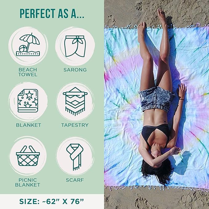 Sand Cloud Extra Large Turkish Beach Towel - Image 2