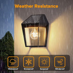 LUTEC 2 Pack Solar Wall Lights Outdoor, Solar Wall Lanterns - Image 6