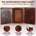 BULL GUARD Best Leather Men's RFID Trifold Wallet - Image 4
