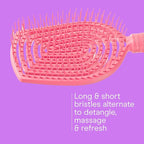 Conair Scalp Care Detangling hairbrush - Curly Hair Brush - Scalp Massager - hairbrushes for women & men - detangler for all lengths and types - can use wet or dry - Pink Pulse