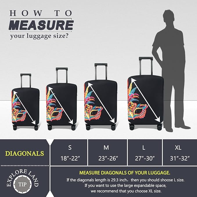 Explore Land Travel Luggage Cover Suitcase Protector Fits 27-30 Inch Case - Image 5