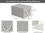 StorageWorks Storage Bins with Lids, Decorative Storage Boxes with Lid and Soft - Image 2