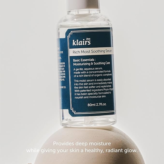 DearKlairs Rich Moist Soothing Serum- Instant absorption, Non-greasy, Hydrating, Cooling, Basic Skincare, Unscented, Renewal 2.7 Fl Oz