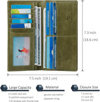 VISOUL Mens Long Bifold Checkbook Wallets Genuine Leather, Tall Checkbook RFID - Image 5