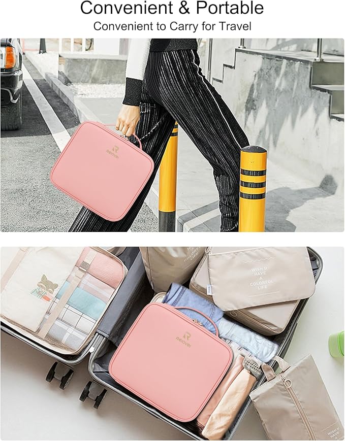 Relavel Makeup Bag with Light Up Mirror, Makeup Case Travel Cosmetic Bags Brush - Image 7