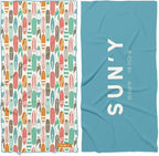SUN'Y Waffle Microfiber Beach Towel – Sand Free, Quick Dry, Ultra Absorbent by SUNY