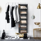 Simple Houseware 6 Shelf Hanging Closet Organizer, Dark Gray - Image 5
