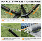 2 Person Outdoor Hammock with Stand, Cotton Rope Hammock with Polyester Pad - Image 6