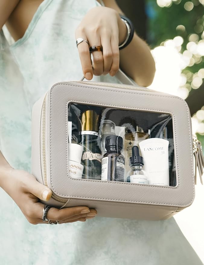 Popvibe Clear Makeup Bag Travel Cosmetic Case Transparent Toiletry Bag - Image 6