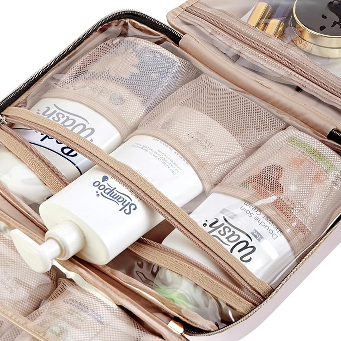 NISHEL Travel Toiletry Bag for women, Portable Hanging Organizer for Full-Sized - Image 6