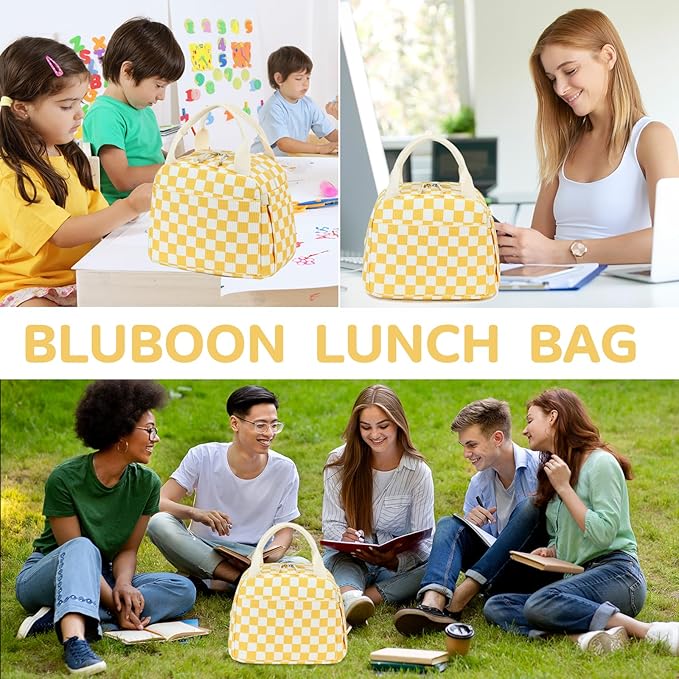 Bluboon Lunch Box for Women men Insulated Cute Corduroy Lunch bag, Reusable - Image 4