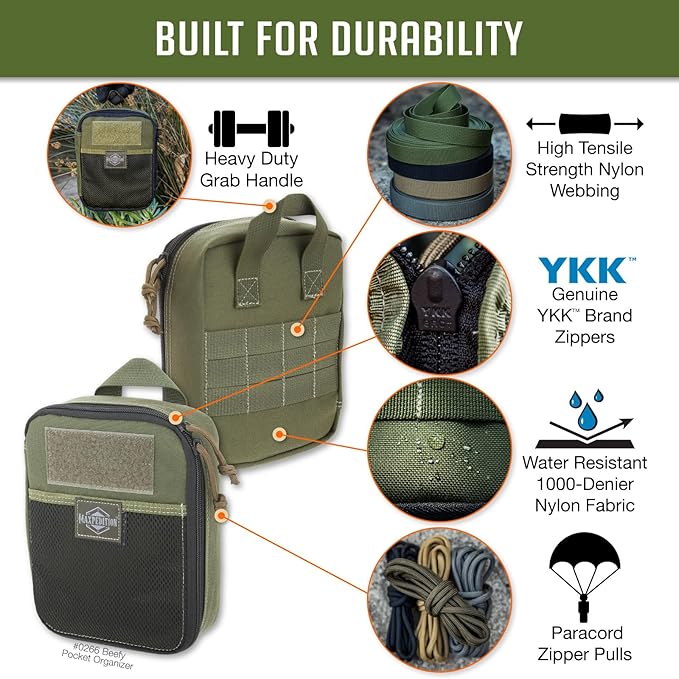 MAXPEDITION Beefy Pocket Organizer, MOLLE-Compatible, 1000D Nylon Tactical Pouch - Image 3