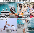 LEDAOU Large Beach Tote Bag Women Waterproof Sandproof Zipper Beach Tote Bag - Image 7