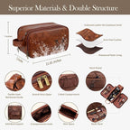 Personalized Leather Toiletry Bag - Image 4