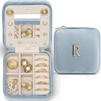 Vlando Travel Jewelry Box for Girls Women, Initial Jewelry Organizer Box Travel by VLANDO
