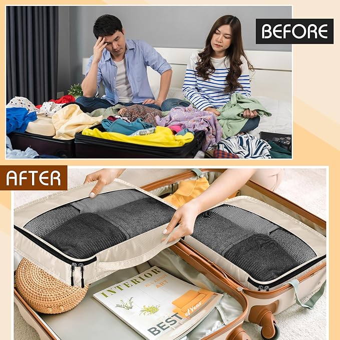 5 Pcs Packing Cubes for Suitcase Large Travel Cubes Carry on Luggage Organizer - Image 6