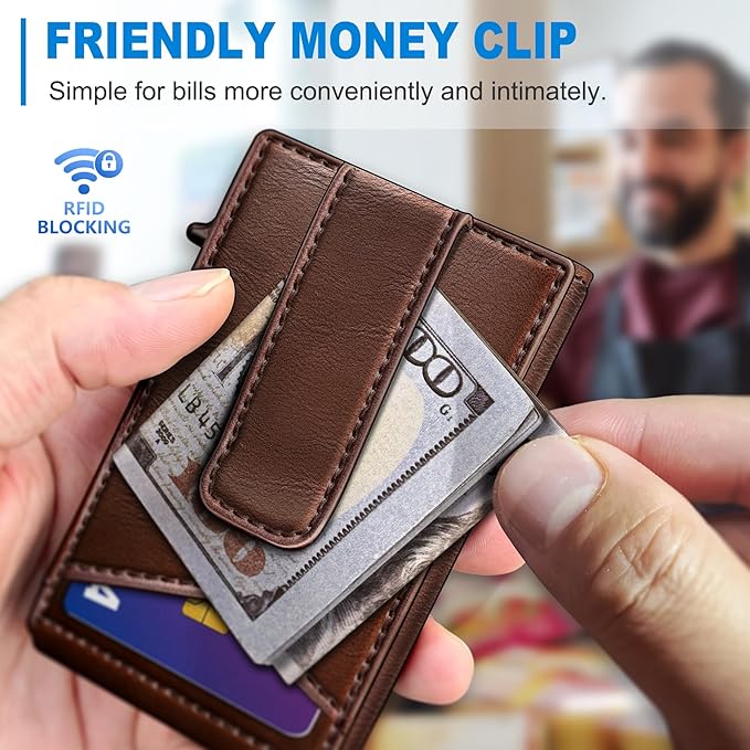 Airtag Wallet for Men, with Money Clip Gift Boxed, Slim Front Pocket Wallet - Image 6