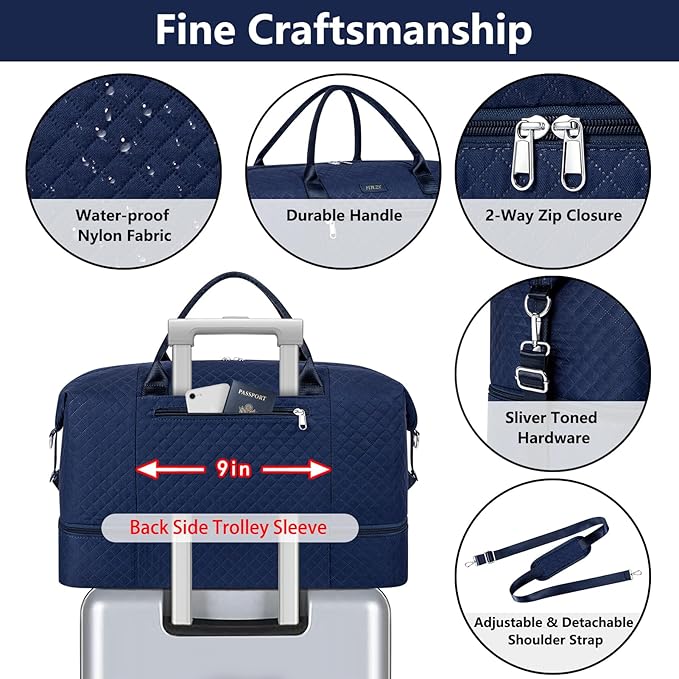 Weekender Bag for Women, Travel Duffel Bag Carry On Overnight Bag - Image 5
