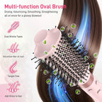 MESCOMB Dual Voltage Hot Air Styler Wrap - 5 in 1 Hair Dryer Brush with Fast Drying Blow Dryer, Styling, Straightening & Volumizing with Travel Bag (100V–240V) -Pink