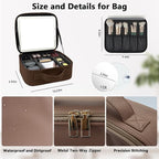 Travel Makeup Bag with LED Mirror and 10x magnifying glass with 3 Lighted - Image 5