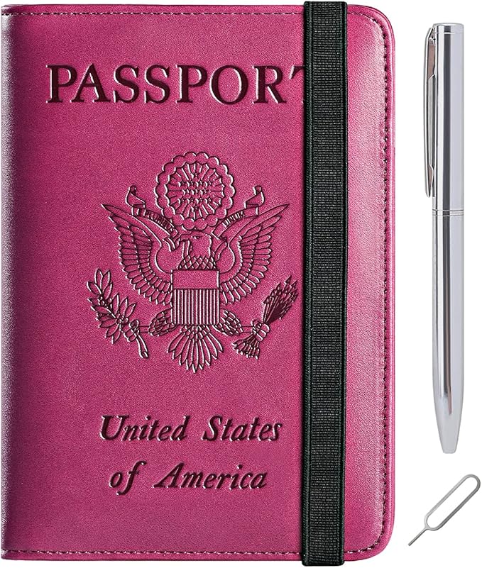Passport Holder Cover Wallet Travel Essentials RFID Blocking Leather Card Case by PASCACOO