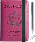 Passport Holder Cover Wallet Travel Essentials RFID Blocking Leather Card Case by PASCACOO