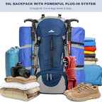 Loowoko 50L Hiking Backpack, Waterproof Camping Essentials Bag - Image 2
