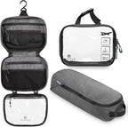 Toiletry Bag Kit Set: Hanging Travel Toiletry Bag + 311 TSA Cosmetic Liquid Bag by TRIPPEDTravelGear