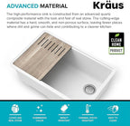 KRAUS Bellucci 30” in. Undermount Workstation Granite Kitchen Sink in White - Image 7