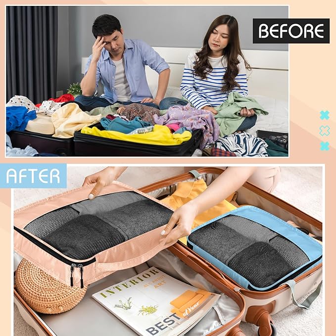 5 Pcs Packing Cubes for Suitcase Large Travel Cubes Carry on Luggage Organizer - Image 5