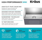 Kraus KHU101-24L Standart PRO 24-inch Undermount 16 Gauge Single Bowl Laundry - Image 13